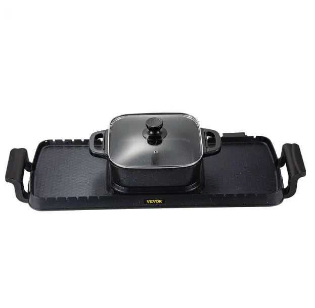Multifunctional Teppanyaki Grill And Hot Pot With Dual Temp Control