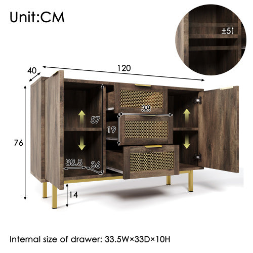 Metal And Wood Sideboard, TV Stand Or Sofa Table