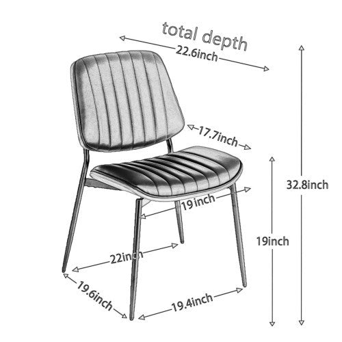 Dining Chairs Set Of 2 Mid Century Modern, Retro Faux Leather Chair With Walnut Bentwood Back Upholstered Seat Metal Legs Adjustable Foot For Kitchen Dining Room Chairs