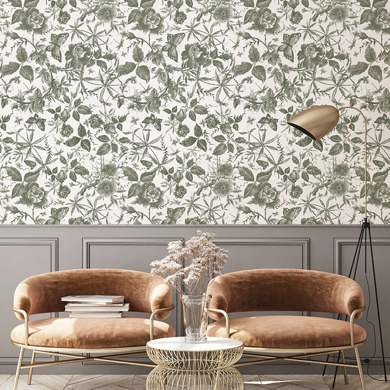 Floral Self-adhesive Wallpaper, Garden Wallpaper, Romantic Wallpaper, Floral Contact Paper