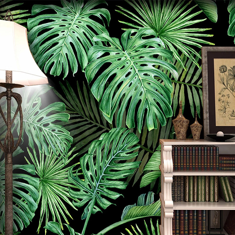 Island Vibes Wallpaper, Nordic Green Plant Wallpaper, Green Palm Wallpaper, Island Contact Paper