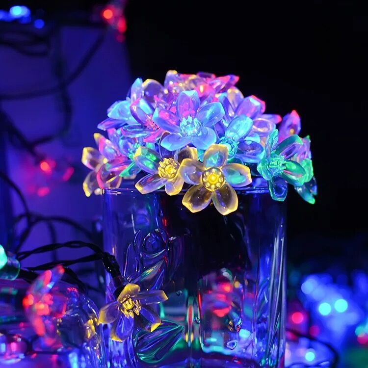 Solar Outdoor Waterproof String Light, Solar Flower String Light