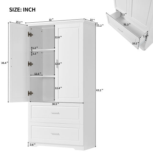White Bathroom Cabinet, Bathroom Storage, Storage Cabinet