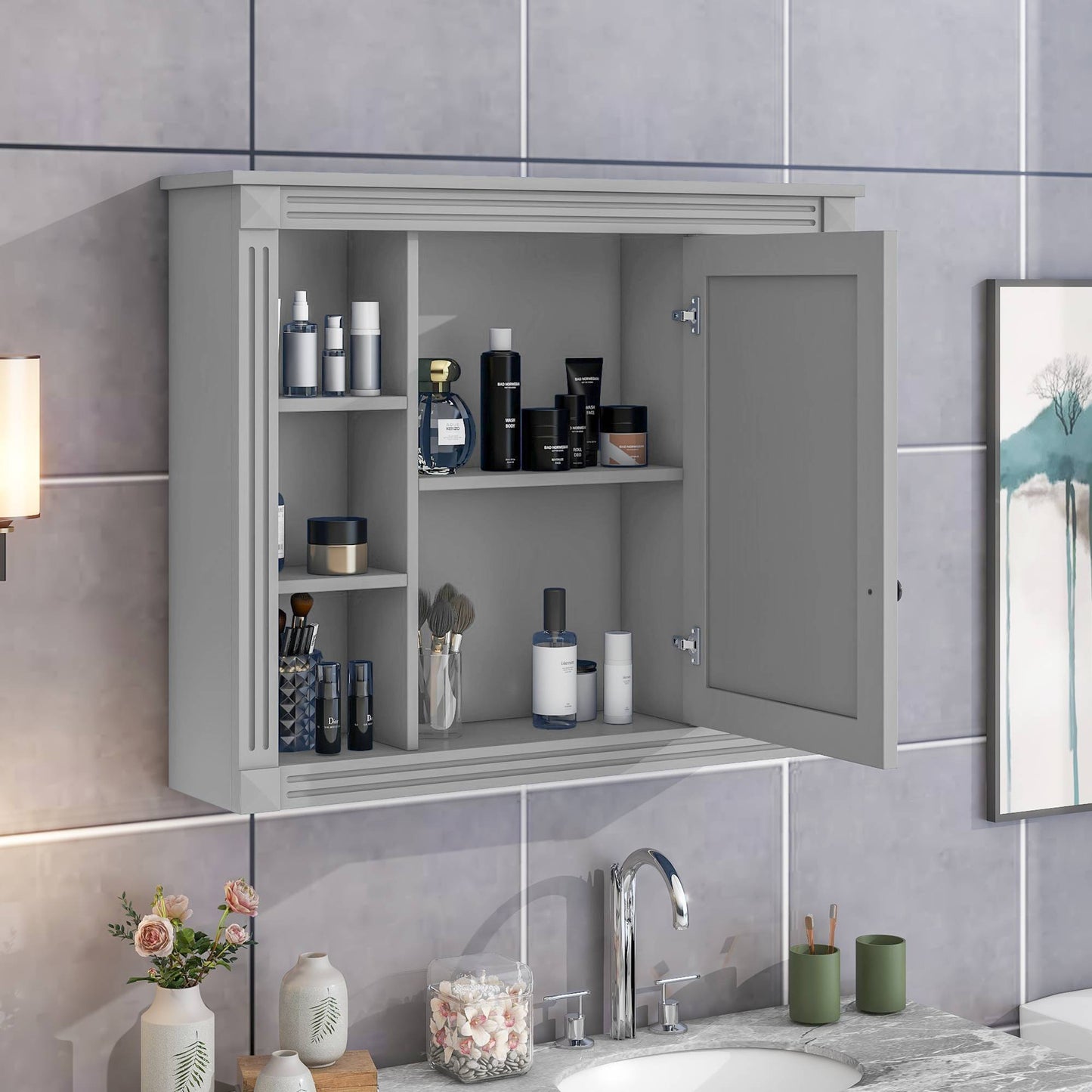 Wall Mounted Bathroom Storage Cabinet, Bathroom Wall Cabinet With Mirror, Medicine Cabinet