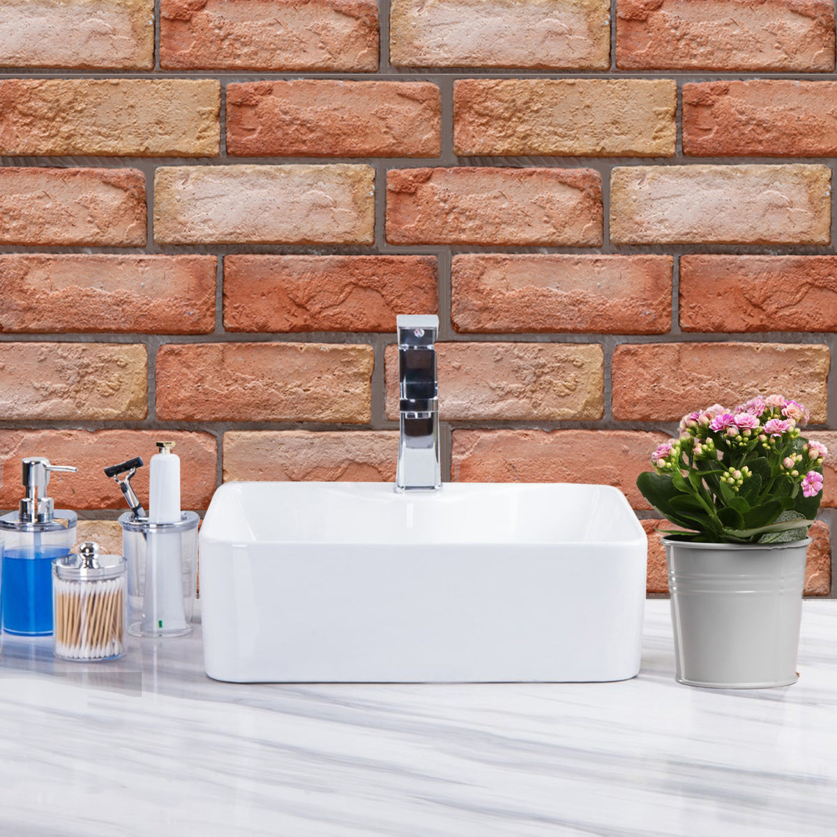 10 Faux Brick Wall Stickers, Faux Brick Wallpaper