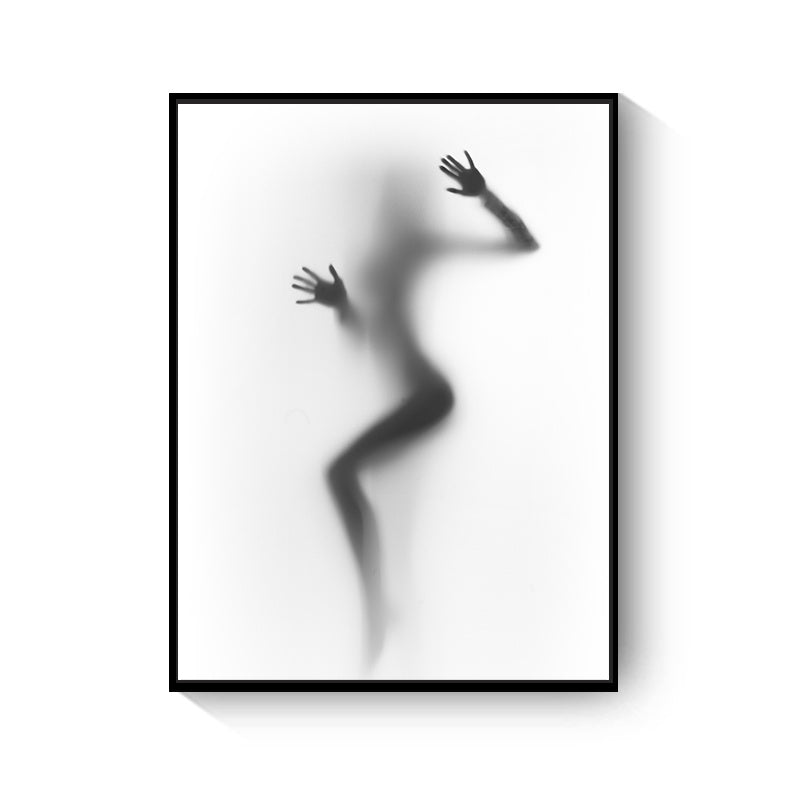Black And White Abstract Wall Art Canvas Painting Picture