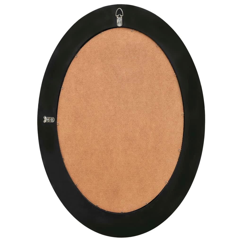 Oval Baroque Wall Mirror, Antique Mirror 19.7"x27.6" Black
