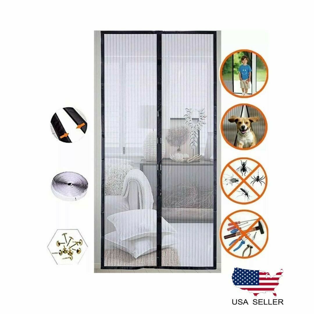 Magnetic Screen Door, Retractable Mesh Mosquito Net