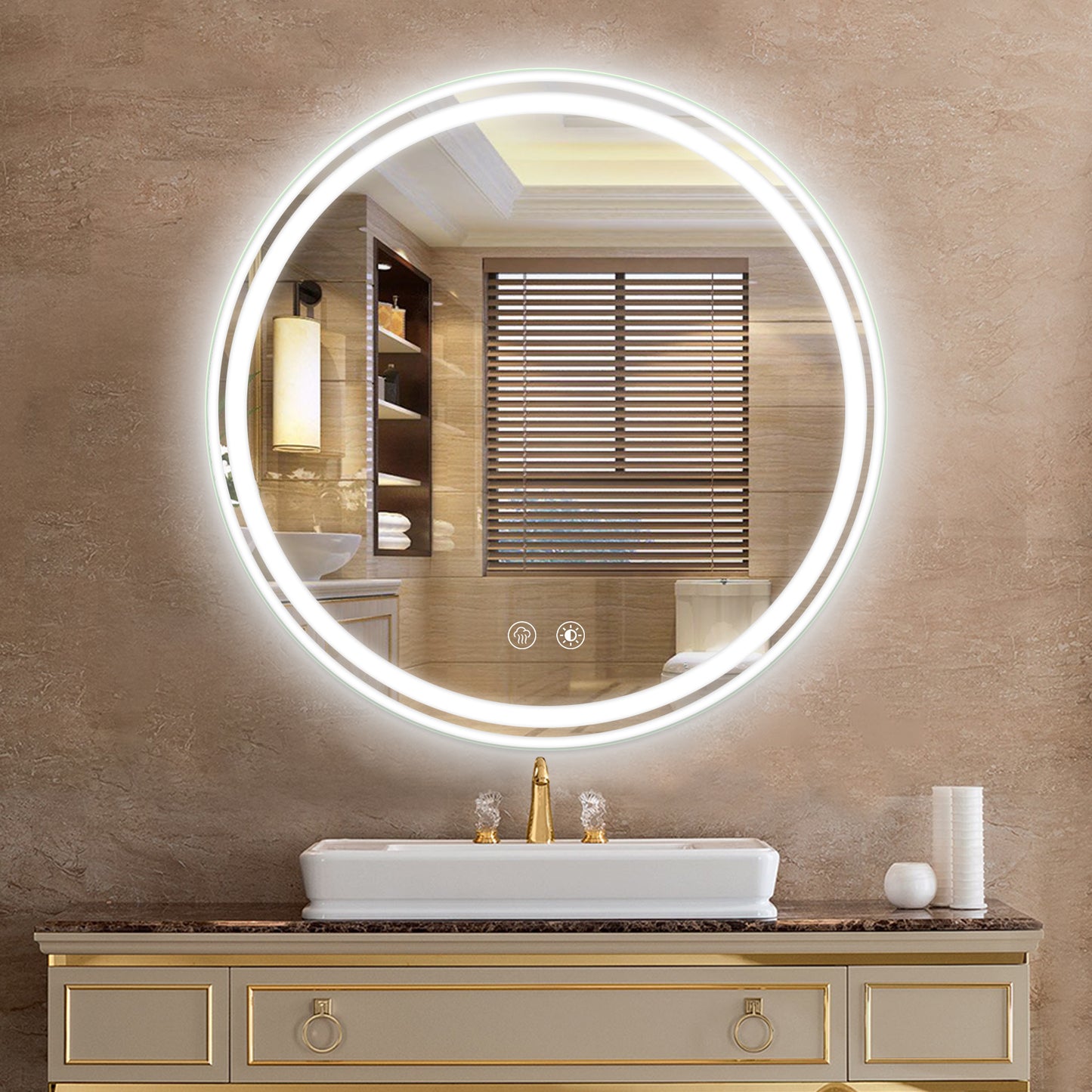 LED Light ROUND BATHROOM MIRROR 24X24 INCH