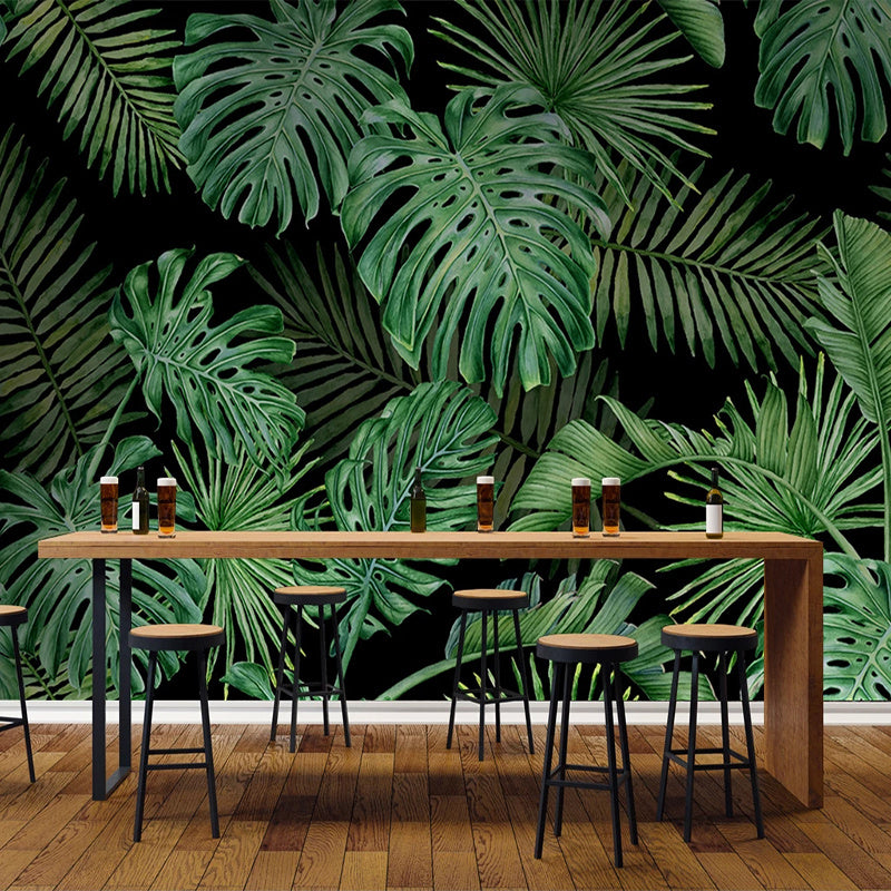 Island Vibes Wallpaper, Nordic Green Plant Wallpaper, Green Palm Wallpaper, Island Contact Paper