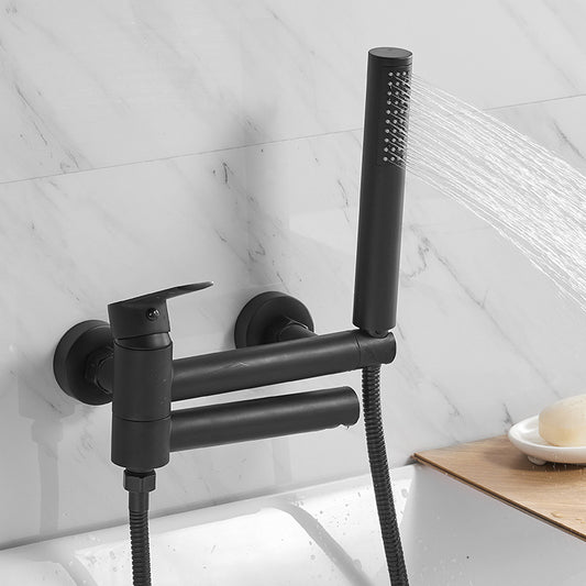 Single Bathtub Faucet or Dual Bathtub Faucet with Hand-held Sprayer, or Bathtub Combo Faucet, Chrome or Black