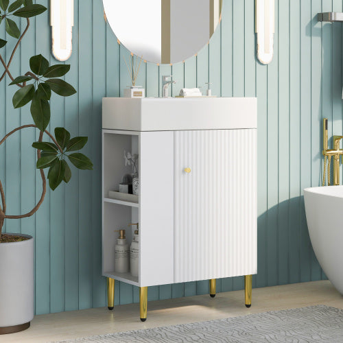 21.6 Inch White Bathroom Vanity With Sink