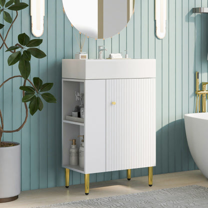 21.6 Inch White Bathroom Vanity With Sink