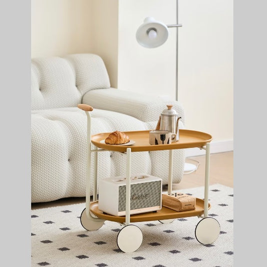 Movable Beverage Cart, Minimalist Retro Beverage Table, Coffee And Tea Cart, Serving Table