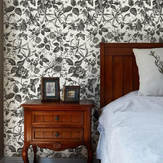 Floral Self-adhesive Wallpaper, Garden Wallpaper, Romantic Wallpaper, Floral Contact Paper
