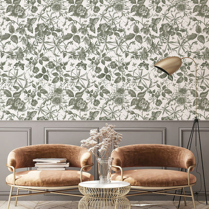 Floral Self-adhesive Wallpaper, Garden Wallpaper, Romantic Wallpaper, Floral Contact Paper