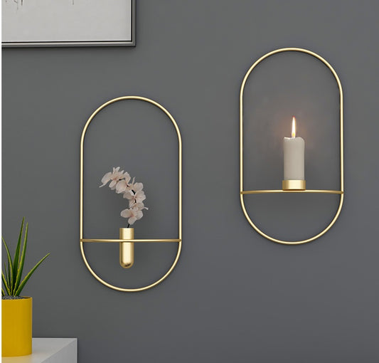 3D Metal Candle Holder Wall Sconce