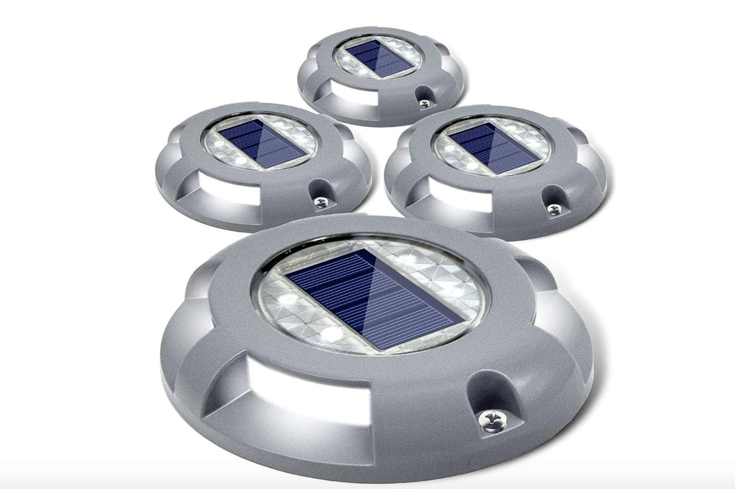 Two-Color Solar Deck Light, Circular Solar Garden Path Lighting