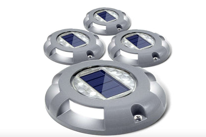 Two-Color Solar Deck Light, Circular Solar Garden Path Lighting