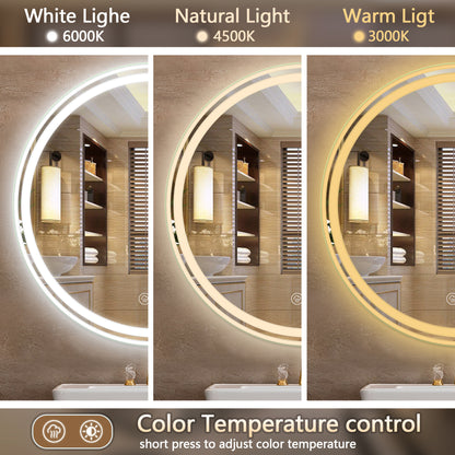 LED Light ROUND BATHROOM MIRROR 24X24 INCH