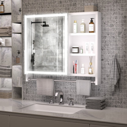 Modern 32x28 Inch Bathroom Cabinet With Mirror, LED Lights, Storage Cabinet with LED Mirror, Medicine Cabinet