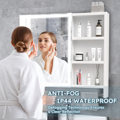 Modern 32x28 Inch Bathroom Cabinet With Mirror, LED Lights, Storage Cabinet with LED Mirror, Medicine Cabinet