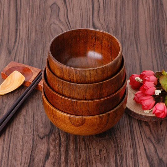 Round Wooden Bowl, Rustic Farmhouse Bowl