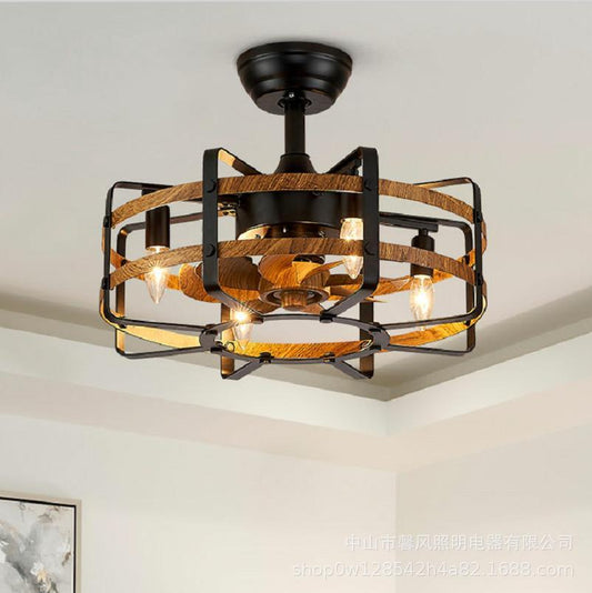 Retro Ceiling Fan with Light And Remote Control, Compact Bedroom Ceiling Fan