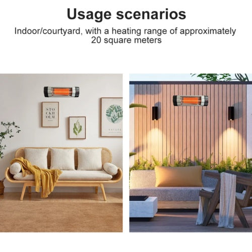 Infrared Waterproof Electric Patio Wall Heater With Remote