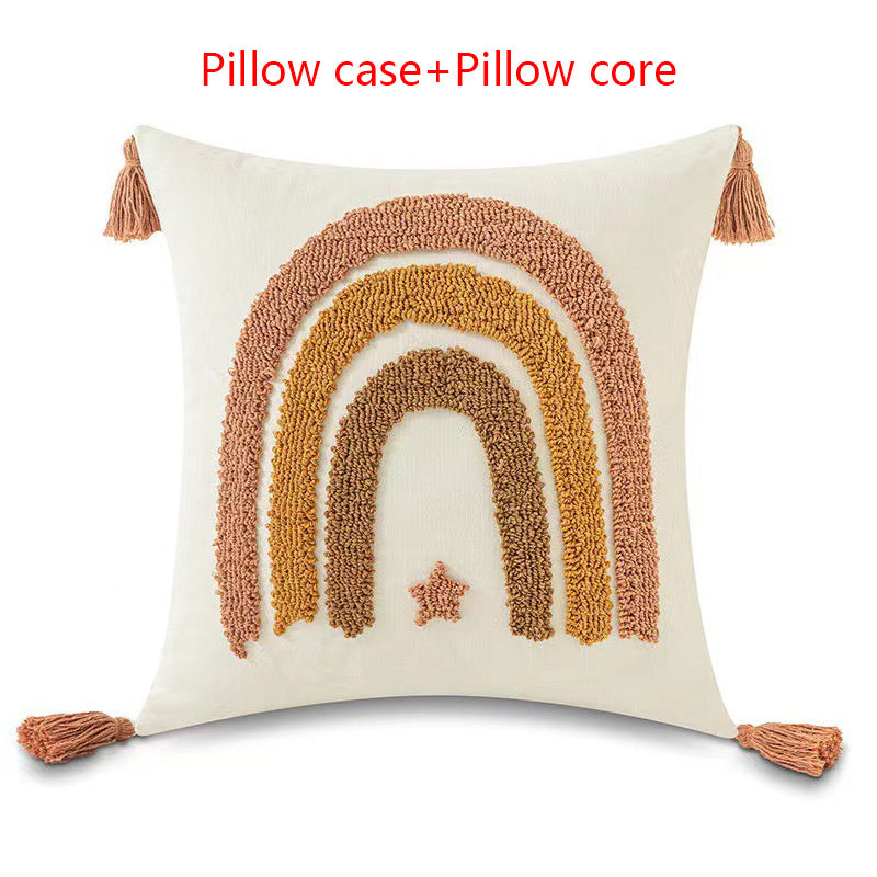 Embroidered Pillow Cover, Loop Pillow Cover, Sun Pillow Cover, Moon Pillow Cover, Rainbow Pillow Cover, Cloud Pillow Cover