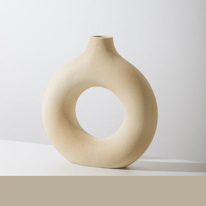 Modern Round Vase, Circular Vase, Doughnut Vase for Flower Arrangements