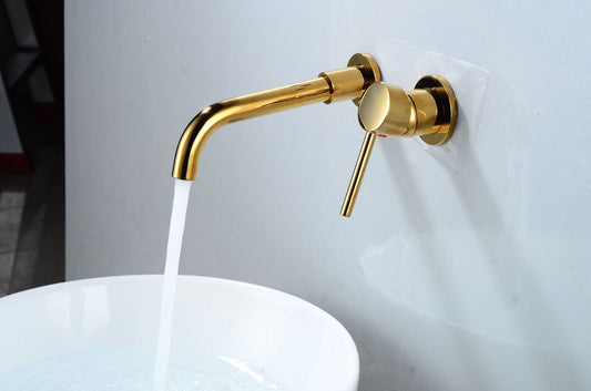 Wall-Mounted Bathtub Faucet, Antique Chrome-Plated or Black Tub Faucet With Single Handle Lever