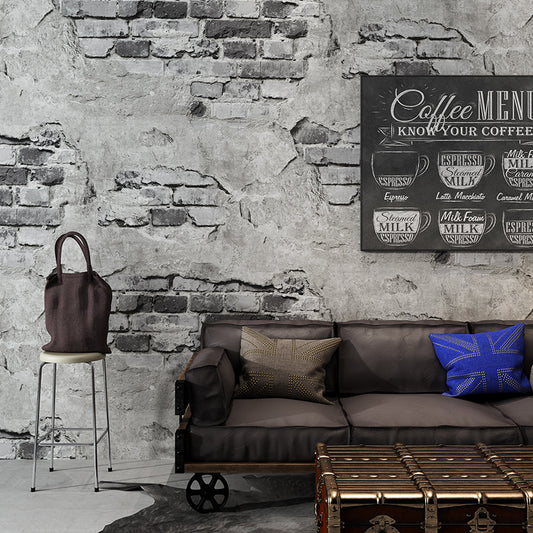 Retro Nostalgic Grey Cement Brick Wall Background Wall Wallpaper