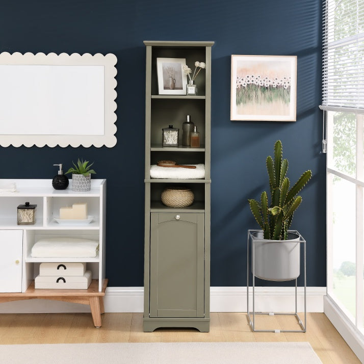 64 Inch High Bathroom Storage Cabinet, or Living Room, Bathroom, Home Office, Kitchen Cabinet