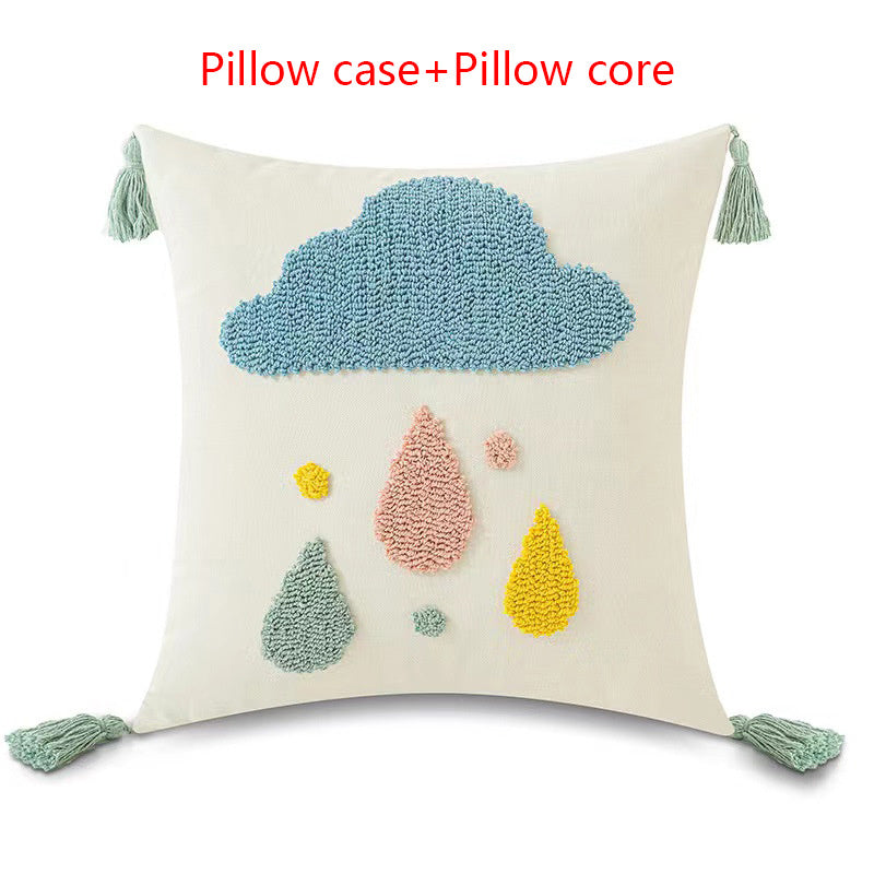 Embroidered Pillow Cover, Loop Pillow Cover, Sun Pillow Cover, Moon Pillow Cover, Rainbow Pillow Cover, Cloud Pillow Cover