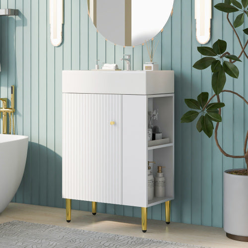 21.6 Inch White Bathroom Vanity With Sink