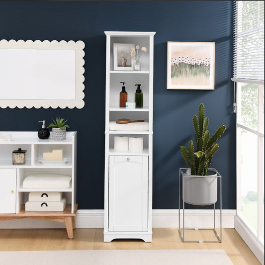64 Inch High Bathroom Storage Cabinet, or Living Room, Bathroom, Home Office, Kitchen Cabinet