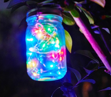 Solar Mason Jar Light, Outdoor Hanging Mason Jar With Fairy Lights