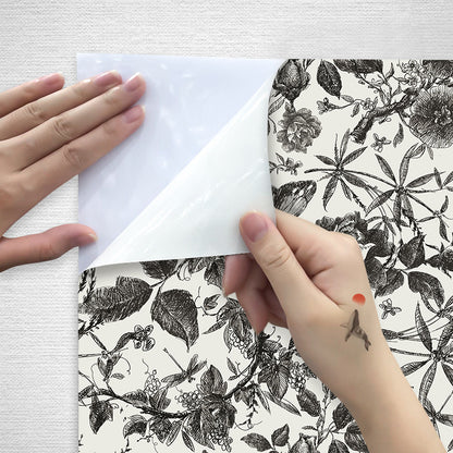 Floral Self-adhesive Wallpaper, Garden Wallpaper, Romantic Wallpaper, Floral Contact Paper