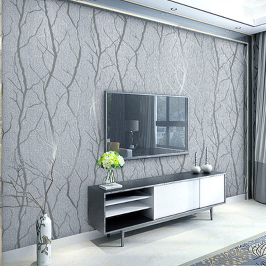 Modern Minimalist Forest Branch Wallpaper, Contemporary Tree Branch Wallpaper