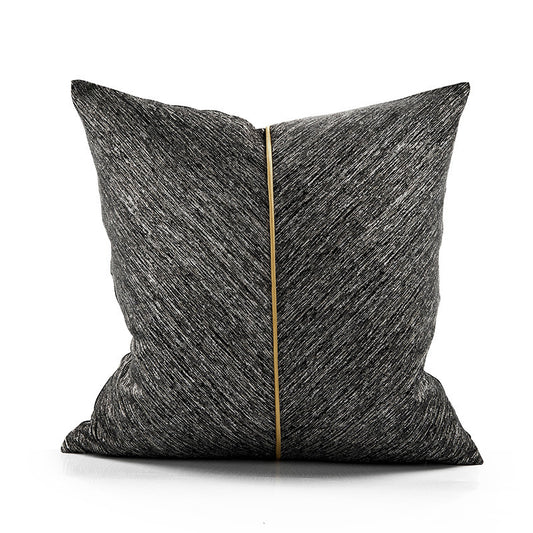 Grey Jacquard Pillow Cover