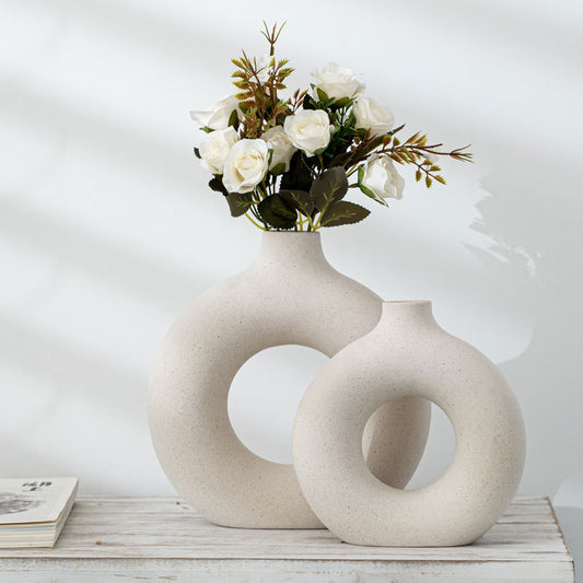 Modern Round Vase, Circular Vase, Doughnut Vase for Flower Arrangements