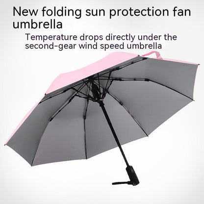 Cooling Umbrella With Fan And Sun Protection, Sports Umbrella,  USB Charged Summer Cooling Umbrella