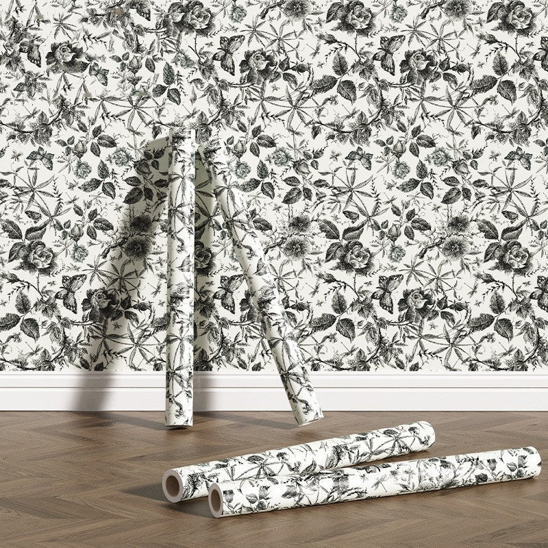 Floral Self-adhesive Wallpaper, Garden Wallpaper, Romantic Wallpaper, Floral Contact Paper