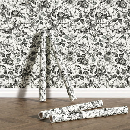 Floral Self-adhesive Wallpaper, Garden Wallpaper, Romantic Wallpaper, Floral Contact Paper
