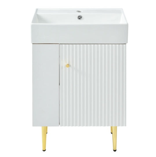 21.6 Inch White Bathroom Vanity With Sink