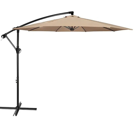 10 Ft. Steel Offset Patio Umbrella Cantilever With Crank Lift, Base Sold Separately