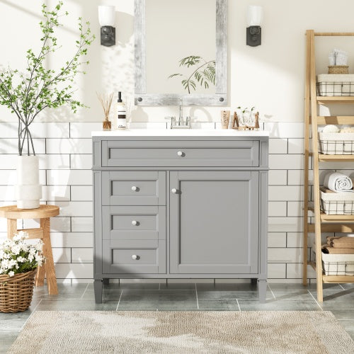 36-inch Grey Bathroom Vanity With Sink