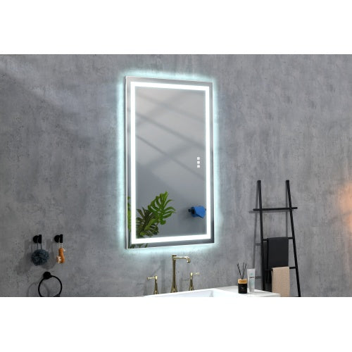 LED Bathroom Wall Mirror, Square Bathroom Mirror 36 X 24