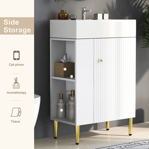 21.6 Inch White Bathroom Vanity With Sink